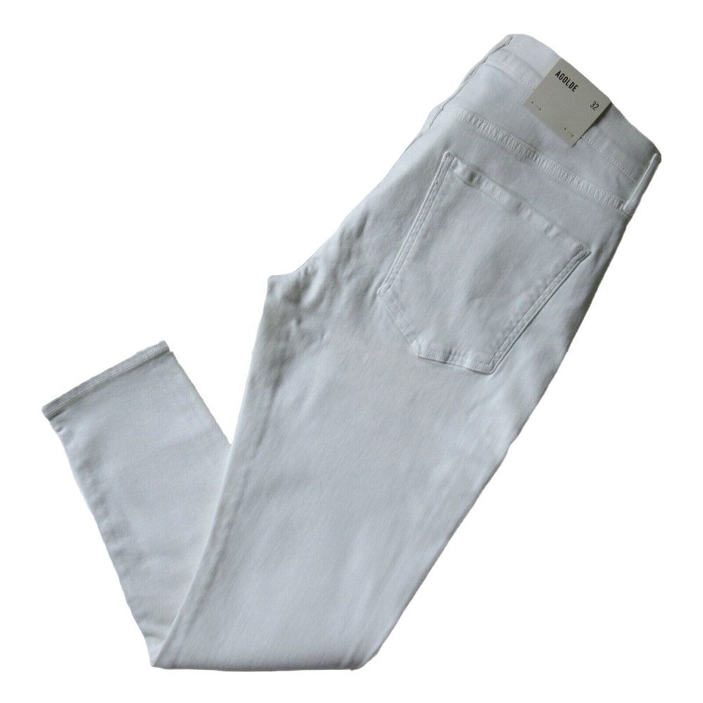 NWT AGOLDE Sophie in Phantom White Mid Rise Ankle Skinny Stretch Jeans 32